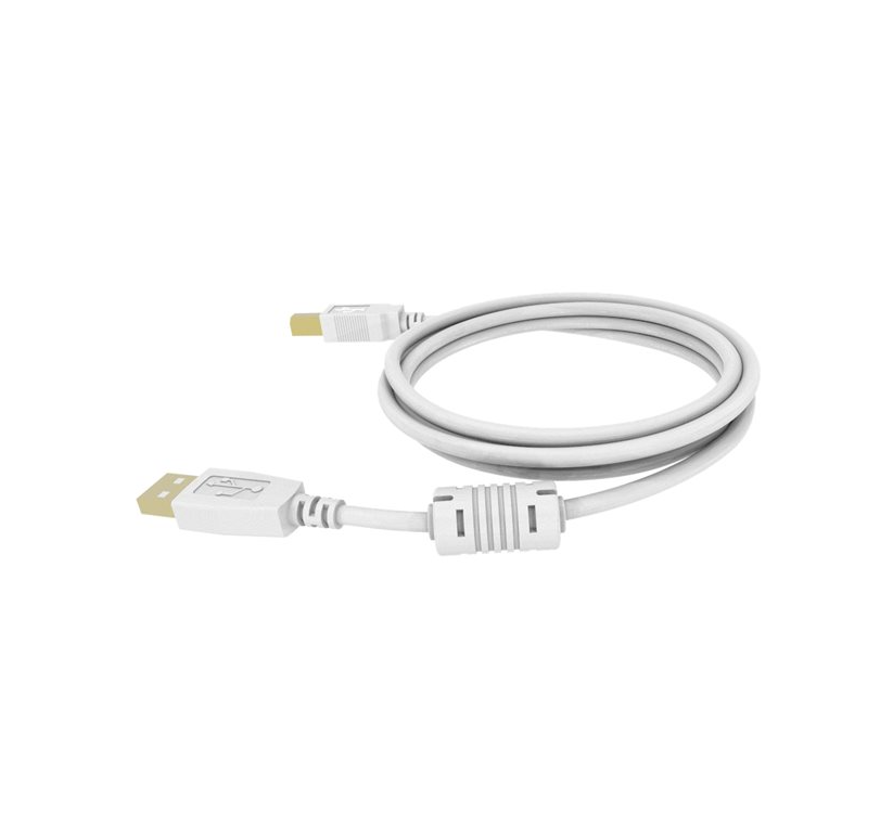 3m USB 2.0 Printer cable. USB-A (M) to USB-B (M). Bandwidth 480mbit/s. 28+24 AWG. Ferrite cores. White. Vision