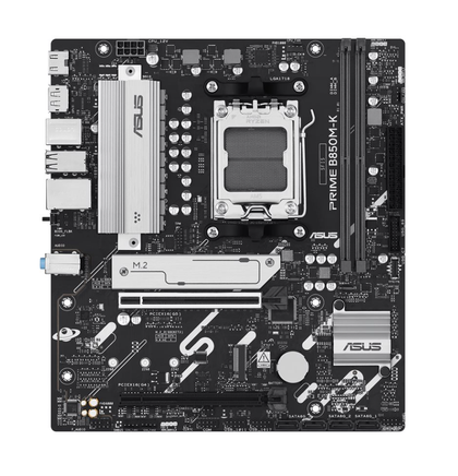 ASUS PRIME B850M-K micro ATX AM5 motherboard with AMD B850, DDR5, PCIe 5.0 and 2.5GbE