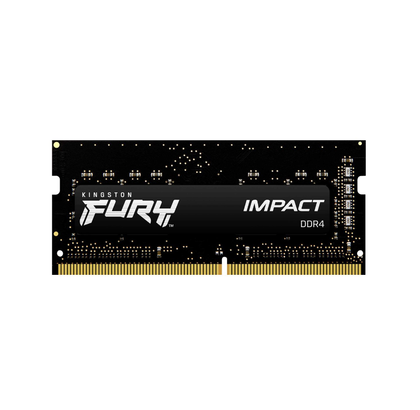 Kingston FURY Impact, DDR4, 16GB, Computer RAM Memory, SO DIMM 260 pin, 3200 MHz, PC4, 25600, CL20, 1.2 V, unbuffered, Non ECC, black