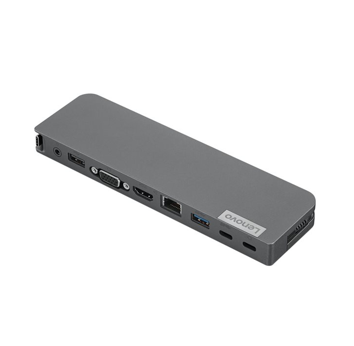 Lenovo USB-C Mini Dock 65W – HDMI, VGA, USB 3.1, USB 2.0, RJ-45 Gigabit Ethernet, Audio Jack – Compact Portable Docking Station