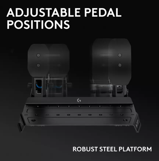 Logitech G RS Pedals (941-000310) Racing Simulator Pedals for PC, PlayStation & Xbox – USB, 75Kg Load Cell Brake, Hall Effect Accelerator, Adjustable