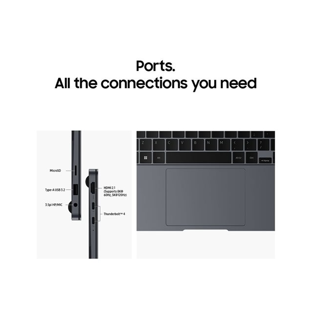 Samsung Galaxy Book4 Pro, Intel Core Ultra 7, up to 4.8 GHz, Win 11 Pro, Intel Arc Graphics, 16 GB RAM, 256 GB SSD, 14", Touchscreen
